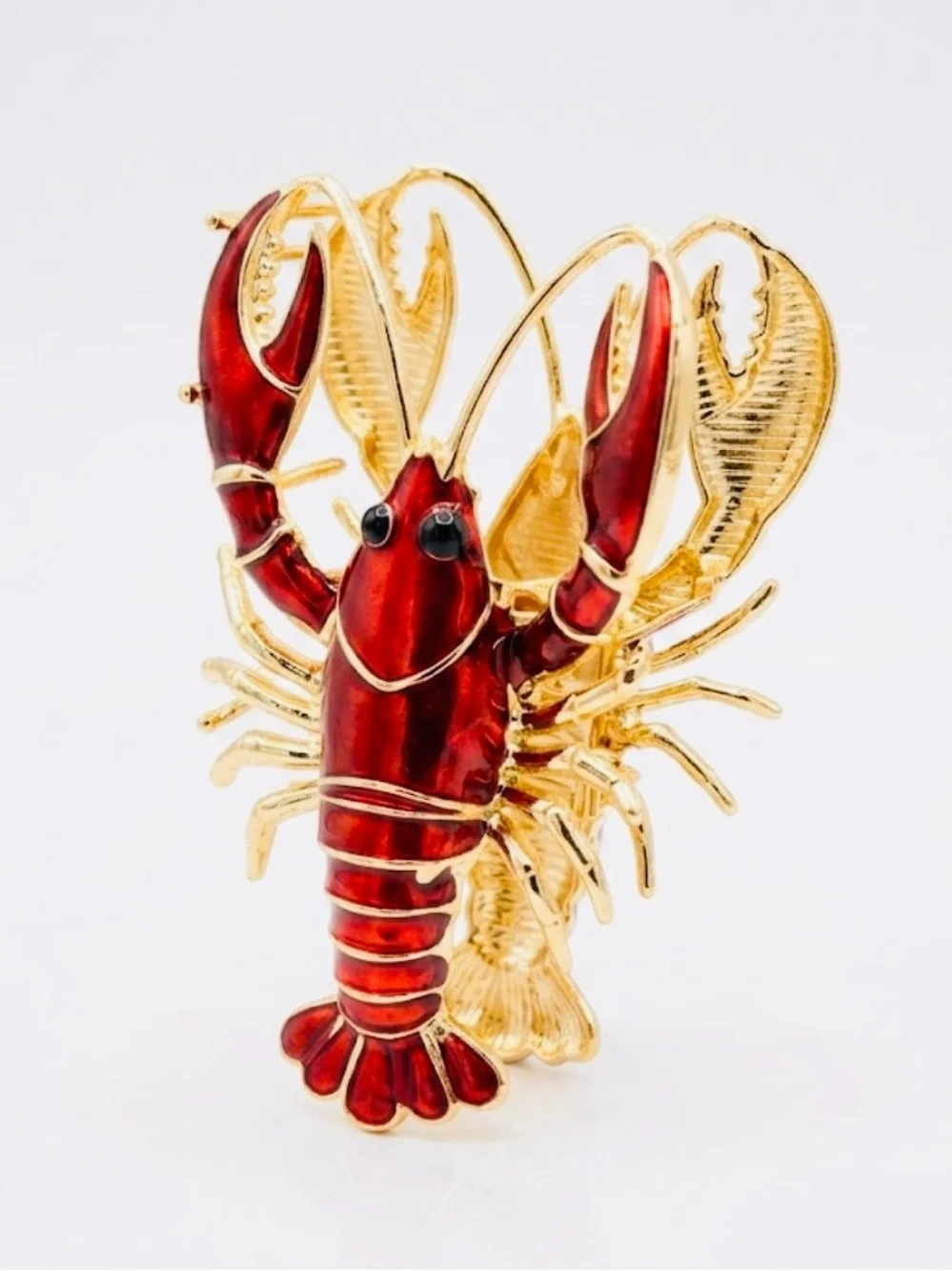 NWT ⚜️🦞⚜️ Piper K Red Lobster Enamel Hair Claw Clip